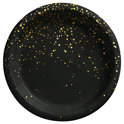 6.75" Snack Paper Plate with Foil Black - Spritz™