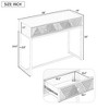 Lyngins Modern Console Table with Storage, Narrow Entryway Table with Gold Metal Base, Sofa Table with 2 Drawers (Diagonal Stripe Design) - 3 of 4