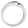 Pompeii3 1 Ct TW Mens Black & White Diamond Wedding Band 10k White Gold Ring - 3 of 4