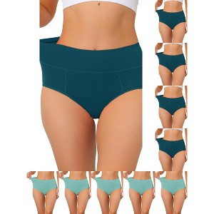 INSPIRE CHIC Women's High Waist Available in Plus Size Tummy Control Briefs 10 Packs - 1 of 4