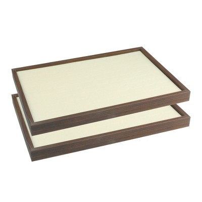 Unique Bargains Stackable Velvet Jewelry Storage Trays with Removable Dividers for Drawers Set of 2