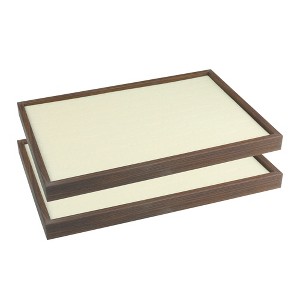Unique Bargains Stackable Velvet Jewelry Storage Trays with Removable Dividers for Drawers Set of 2 - 1 of 4