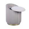 APRILSOUL Two-Toned Ottoman with Storage or Vanity Stool, Taupe - 3 of 4