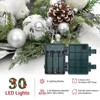 Christmas Wreath with Lights 22 Inches Winter Gnome Wreaths with Silver White Balls Pine Cones for Front Door Christmas Decorations - 3 of 4