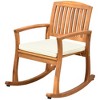 Outsunny Outdoor Rocking Chair with Cushion, Acacia Wood Patio Rocker for Backyard, Patio, Home, Teak Tone - image 4 of 4