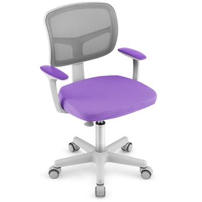 Infans Kids Desk Chair Adjustable Height Children Study Chair w/Auto Brake Casters Purple