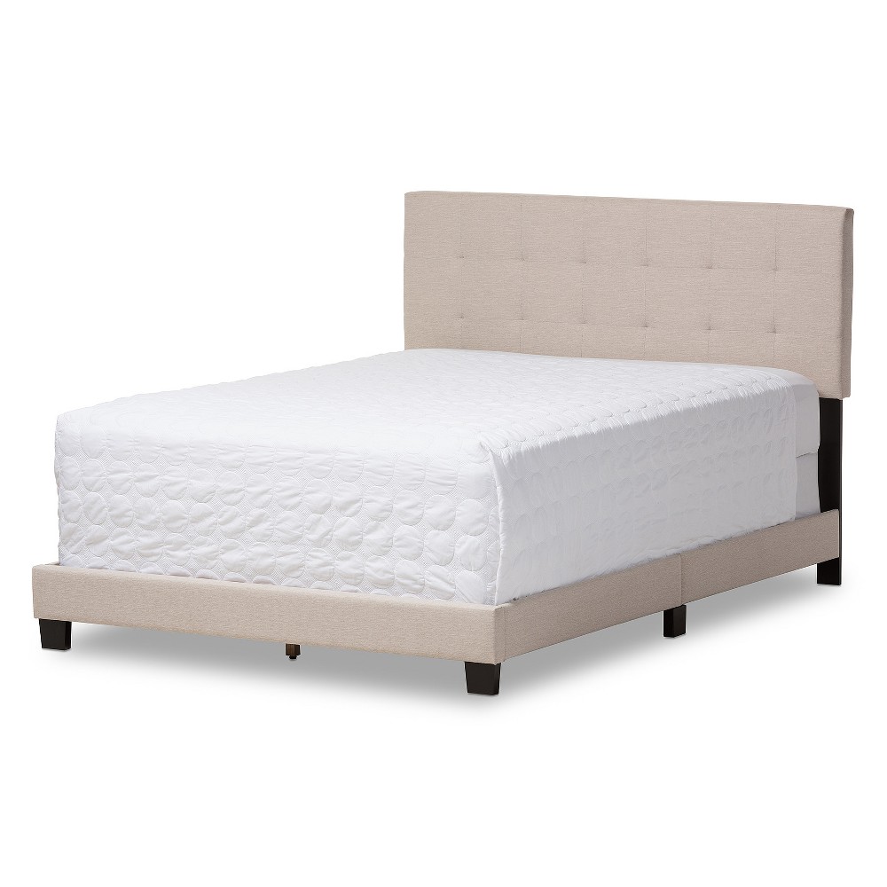 Photos - Bed Frame Full Brookfield Modern and Contemporary Fabric Upholstered Grid Tufting Be