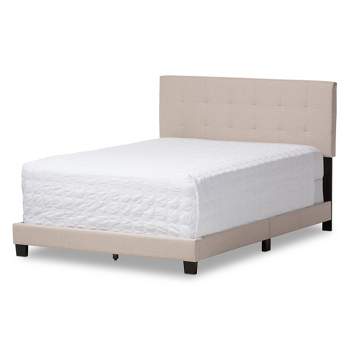 Full Brookfield Modern and Contemporary Fabric Upholstered Grid Tufting Bed - Baxton Studio