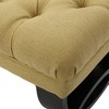 Sapphtopaz Classic Upholstered Ottoman Bench, Button-Tufted Diamond Stitching Accent Stools, Entryway Benches with Half-Circle Birch Wood Legs - 4 of 4