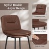 Arceso 1PC 26 Inch Bar Stools, Double-Layer Upholstered Counter Height Bar Stools for Kitchen Island, Faux Leather Barstools with Back and Footrest - 2 of 4