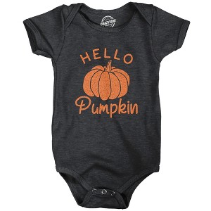 Hello Pumpkin Baby Bodysuit Funny Newborn Halloween Fall Autumn Lover Jumper - Crazy Dog Baby Bodysuit - 1 of 4
