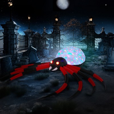 Syemin Decorative Holiday Scene Props Halloween Inflatables Spider Outdoor Decor, Halloween Giant Blow up Decor, Multicolored, 14.16"*122.4"*30"