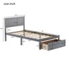 Twin Size Platform Bed with Under-bed Drawer, Gray - 3 of 3