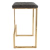 LeisureMod Quincy Bar Stool Upholstered in Leather with Gold Metal Frame Set of 2 - 4 of 4