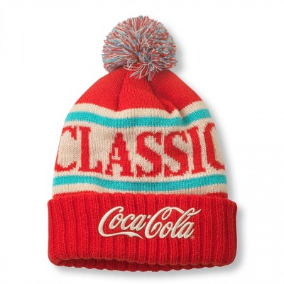 Adult Coca-Cola Classic Cuffed Knit Beanie with Pom