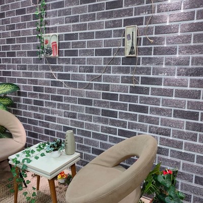 VidaXL 3D Wall Panels with Black & Gray Brick Design 10 pcs EPS