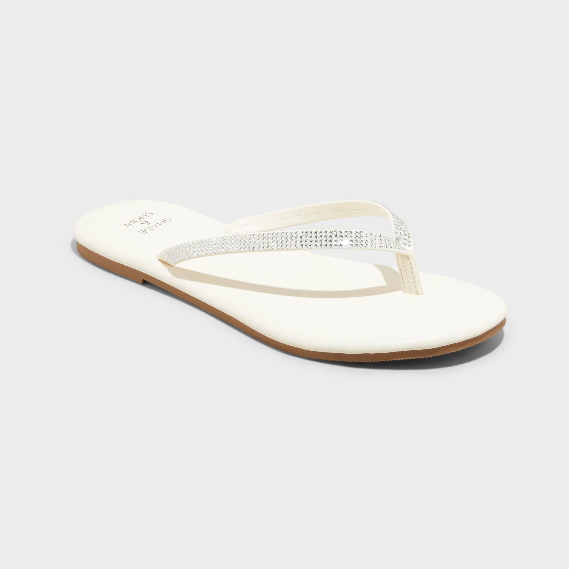 Women's Cali Thong Flip Flop Sandals - Shade & Shore™ Ivory 8: Slip On, Open Toe, Flexible Outsole