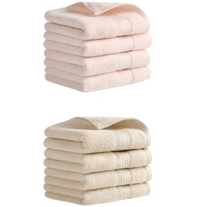 REGALWOVEN Solid Striped Cotton Soft Absorbent Hand Towels for Bath Hotel Spa 13" x 29" - 1 of 4