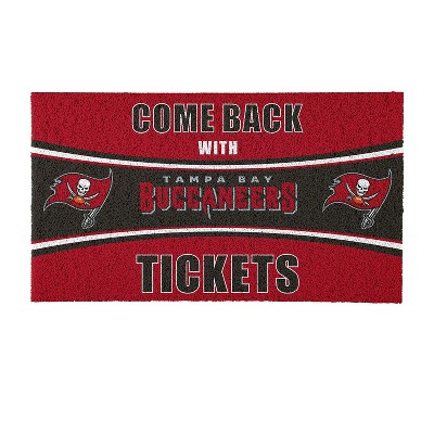 Evergreen Come Back with Tickets Tampa Bay Buccaneers 28" x 16" Woven PVC Indoor Outdoor Doormat