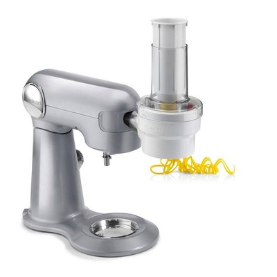 White Stainless Steel Spiralizer/Slicer Attachment for Stand Mixer