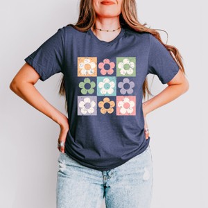 Simply Sage Market Checkered Flowers Short Sleeve Tee - 1 of 4
