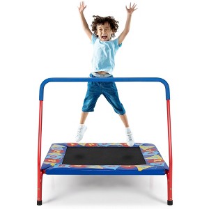 Costway 36'' Kids Square Trampoline Indoor Outdoor Rebounder W/Foam Handrail Alphabet Pad - 1 of 4
