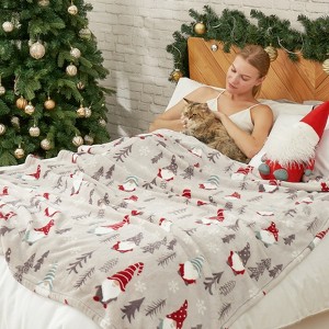 Cozy Bliss Christmas Gnome Throw Blanket – Ultra Soft Plush Bed Blanket for Holiday Home Decor - 1 of 4