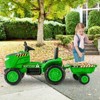 Costway 2-in-1 Electric Toy Car 12V Kids Ride On Tractor w/Trailer Remote Control Lights Grayish Gree/Red/Pink/Green - 4 of 4