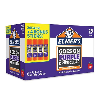 Photo 1 of 6 pack 28pcs each Box Elmers Washable School Glue Sticks - Disappearing Purple