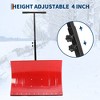 Snow Shovel with Wheels, Steel Blade Snow Pusher, Adjustable Angle/Height Handle - 2 of 4