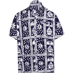 LA LEELA Men's Hawaiian Shirt Camp Beach Shirts Casual Short Sleeve Button Down Untuckit Shirts for Men - 1 of 4