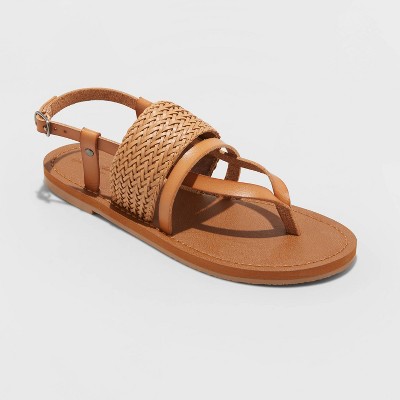 tan flip flops womens