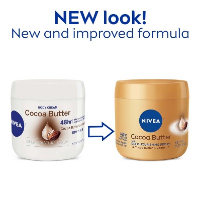 NIVEA Cocoa Butter Body Cream for Dry Skin - 16oz: Aluminum & Dye-Free Moisturizer with Vitamin E for Whole Body