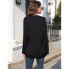 Clearlove Women's Long Sleeve Tunic Top Lace Panel Square Neck Shirt Pleated Stylish Loose Fit Blouse,Black,2XL - 2 of 4