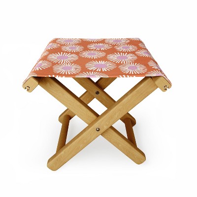 Alice Rebecca Potter Terracotta Daisy Folding Stool - Deny Designs