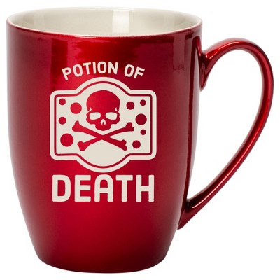 100 North Magic Potion 10 Ounce Cardinal Red Metallic Finish, Comfortably Fits Your Hands, New Bone China Coffee Tea Cup Mug, Potion Of Death