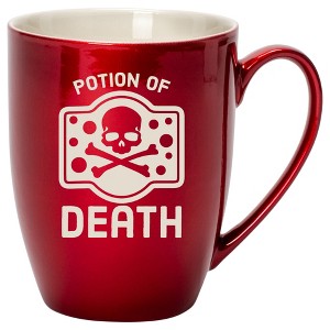 100 North Magic Potion 10 Ounce Cardinal Red Metallic Finish, Comfortably Fits Your Hands, New Bone China Coffee Tea Cup Mug, Potion Of Death - 1 of 1