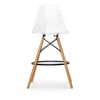 HomeRoots 28" Clear And Brown Acrylic And Solid Wood Counter Height Bar Chair - 4 of 4