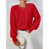 Women's Cable Knit Christmas Sweater - Cozy Long Sleeve Crewneck Holiday Pullover (S-XL) - 2 of 3