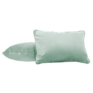 Factory Direct Partners Kids' Novelty Soft Density 24"x16" Lumbar Microfiber Pillow with Piping Aloe Green - 1 of 4