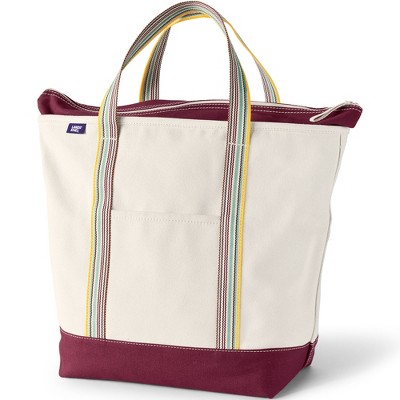 Lands' End Zip Top Canvas Tote Bag