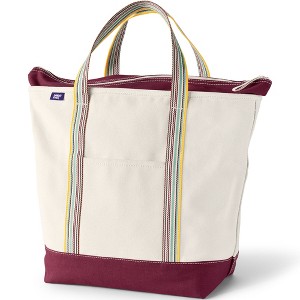 Lands' End Zip Top Canvas Tote Bag - 1 of 4