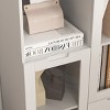 GlasFlength Decorative Storage Cabinets Modern Glass Door Cabinet with Adjustable Shelves for Living Room Bedroom, White, 25.6"*11.8"*39.4" - 4 of 4