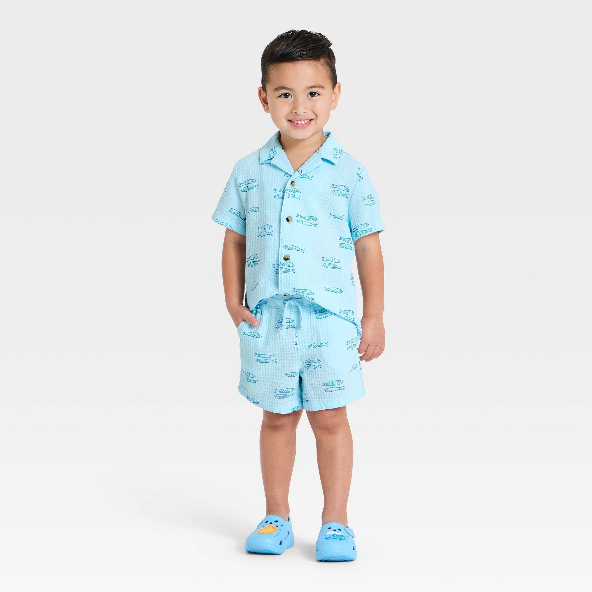 Toddler Boys' Button-Down Shirt and Shorts Resort Set - Cat & Jack™