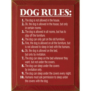 Slickblue Rustic Dog Lover Wall Decor – 10 Funny Dog Rules Sign – Pet Humor Wooden Accent – 9x12 inches, Color Options - 1 of 3