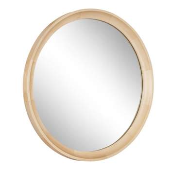 Kate and Laurel Hatherleigh Round Wood Wall Mirror