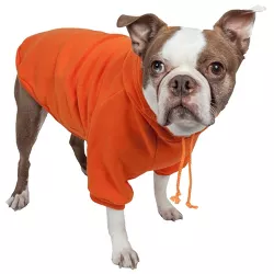 Pet Life Fashion Plush Cotton Hooded Sweater Dog Hoodie - Orange - M