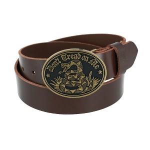 CTM Men's Bridle Belt with Don't Tread on Me Buckle (2 Buckle Set) - 1 of 4