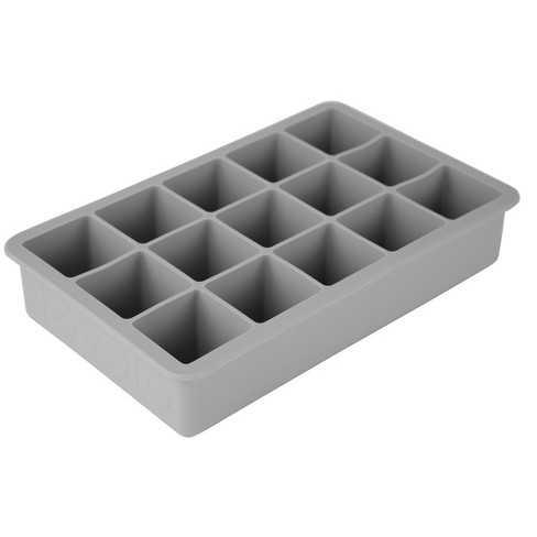 Tovolo Set Of 2 Perfect Ice Cube Trays Oyster Gray: Silicone, 15 ...