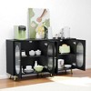 Modern Sideboard Cabinet with Acrylic Doors, Freestanding Storage Console with 4 Cabinets, Metal Legs, for Kitchen, Dining Room, Entryway - 2 of 4